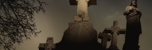 Cmentarz, Kamienne, Krzyże, Chrystus