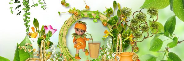 Grafika, Rośliny, Laleczka, Piknik, Liście