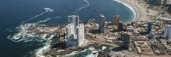Hotel, Plaża, Miasto, Morze, Cavancha, Chile