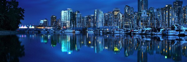 Nocą, Vancouver, Kanada, Miasto