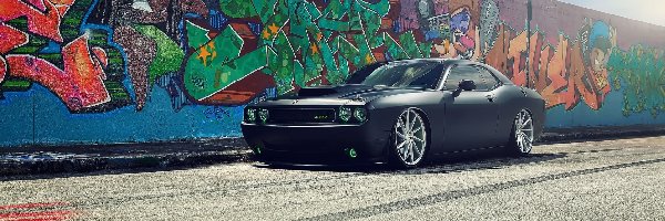 Challenger, Graffiti, Mur, Dodge