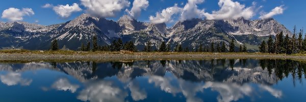 Góry, Austria, Alpy, Jezioro