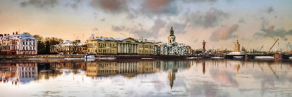 Panorama, Rzeka, Newa, Miasta, Sankt Petersburg, Rosja