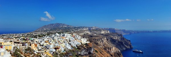 Wyspa, Grecja, Santorini, Morze