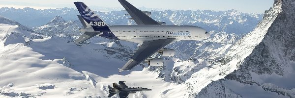 Góry, Zima, Airbus A380