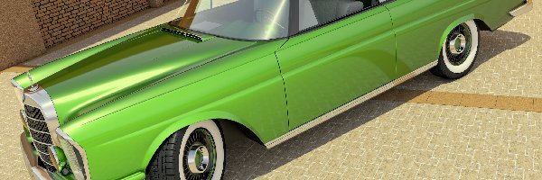 Mercedes Benz 300SE Coupe, Zabytkowy, 1961, Zielony