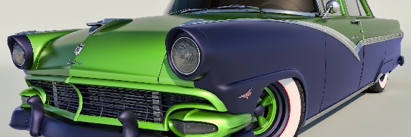 1956, Przód, Zabytkowy, Ford Fairlane Town Sedan