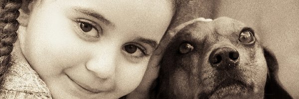 Pies, Przyjażń, Oczy, Dziewczynka