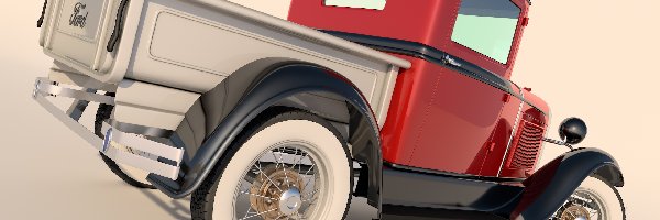 Ford Model A Pickup, 3D, 1930, Zabytkowy