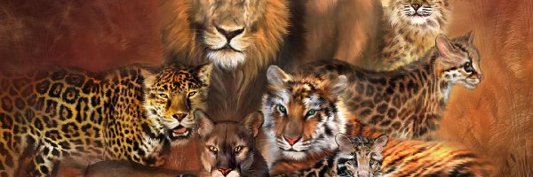 Duże, Puma, Tygrys, Koty, Lampart, Lew