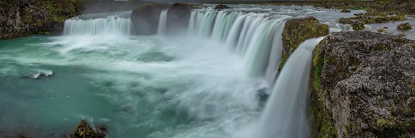 Rzeka Skjalfandafljot, Islandia, Skały, Wodospad Godafoss