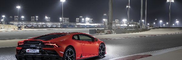 Lamborghini Huracan, Ulica, EVO, Noc, Oświetlenie