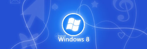 Niebieskie tło, Logo, Windows 8