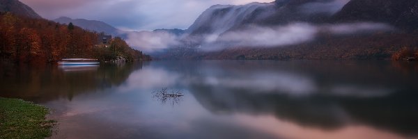 Bohinj, Alpy Julijskie, Triglavski Park Narodowy, Słowenia, Góry, Jezioro Bohinjsko