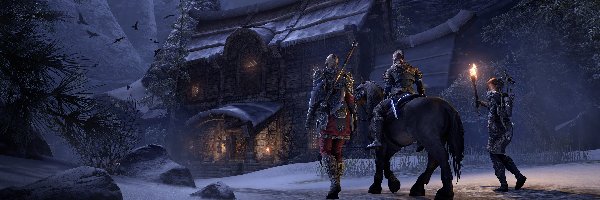 Góry, Wojownicy, Dom, Noc, The Elder Scrolls Online Greymoor, Gra