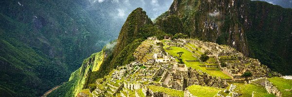Andy Peruwiańskie, Ruiny, Góry, Machu Picchu, Peru, Szczyt Huayna Picchu