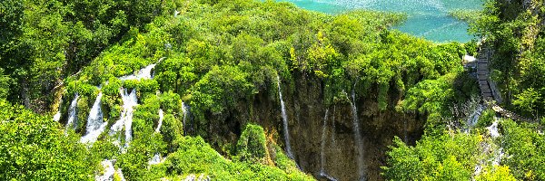 Park Narodowy Jezior Plitwickich, Wodospady, Chorwacja, Jeziora, Las