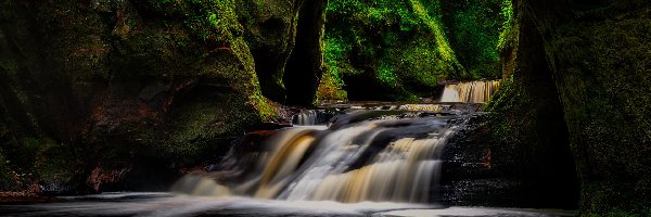 Szkocja, Finnich Glen, Wąwóz, Rzeka Carnock Burn, Skały