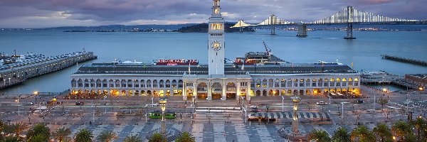 Stany Zjednoczone, Most, Zatoka, Ferry Building, Budynek promowy, Kalifornia, San Francisco