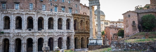 Ruiny, Włochy, Rzym, Teatr Marcellusa, Arkady