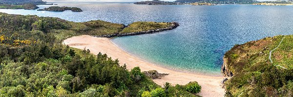 Irlandia, Zatoka, Sheephaven Bay, Wybrzeże, Morze, Hrabstwo Donegal, Plaża