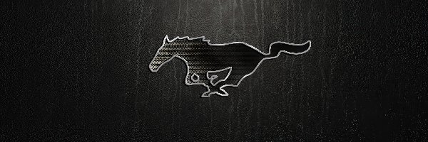 Ford Mustang, Tło, Ciemne, Logo