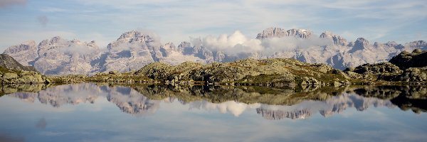 Włochy, Jezioro, Lago Nero, Dolomity, Góry, Abetone, Odbicie