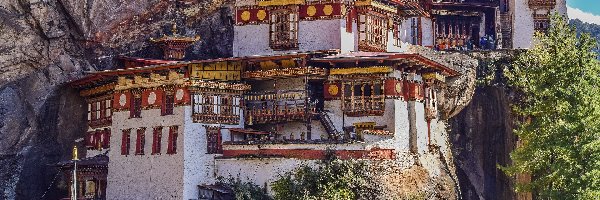 Świątynia, Skała, Paro Taktsang, Bhutan