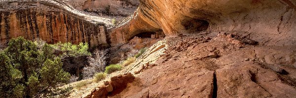 Stany Zjednoczone, Monarch cave, Płaskowyż Cedar Mesa, Jaskinia, Skały, Stan Utah, Hrabstwo San Juan