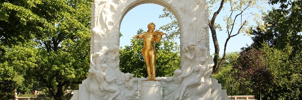 Wiedeń, Pomnik, Park miejski, Austria, Stadtpark, Johann Strauss syn, Rzeźba