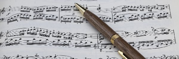 Długopis, Nuty, Muzyka