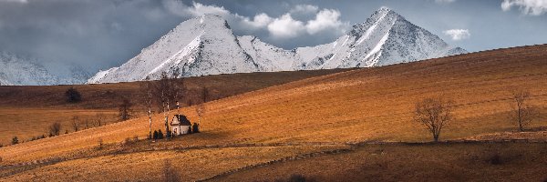 Pola, Góry, Polska, Powiat nowotarski, Wzgórze, Kapliczka Matki Bożej Śnieżnej, Wieś Kacwin, Ośnieżone