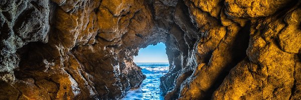 Stan Kalifornia, Leo Carillo Beach, Malibu, Stany Zjednoczone, Skały, Morze