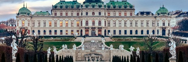 Wiedeń, Aleja, Park, Austria, Belweder, Pałac