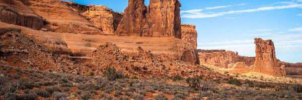 Park Narodowy Arches, Formacja Three Gossips, Skały, Stany Zjednoczone, Stan Utah