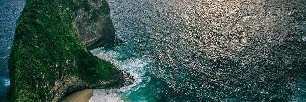 Nusa Penida, Plaża Kelingking Beach, Morze, Indonezja, Skały, Klif