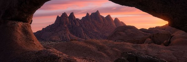 Skały, Afryka, Namibia, Łuk skalny, Góry