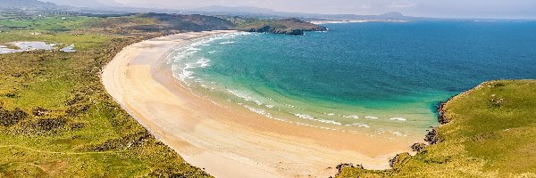 Horn Head Peninsula, Hrabstwo Donegal, Tramore Beach, Plaża, Półwysep, Dunfanaghy, Morze, Irlandia