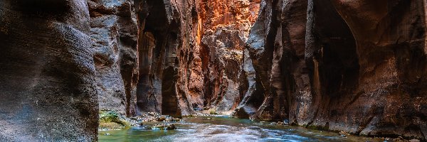 Stany Zjednoczone, Rzeka, Virgin, Zion Narrows, Kanion, Stan Utah, Park Narodowy Zion