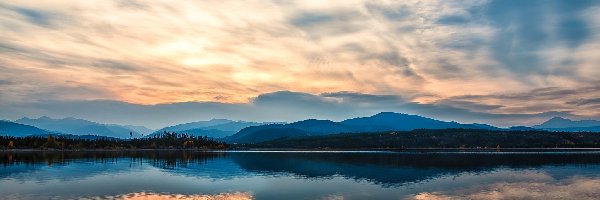 Stany Zjednoczone, Góry, Chmury, Dillon Lake, Jezioro, Kolorado, Odbicie