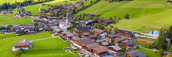 Miasteczko Alpbach, Góry, Domy, Austria