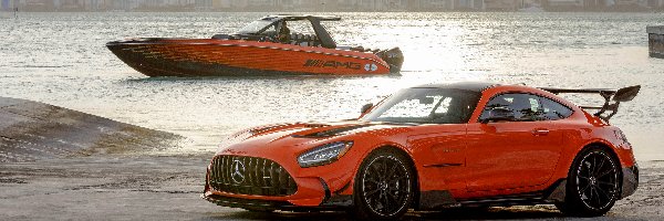 Pomarańczowy, Mercedes-AMG GT Black Series, Motorówka