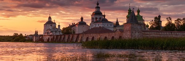 Klasztor, Chmury, Rosja, Obwód wołogodzki, Cerkiew, Monastyr Świętego Cyryla Biełozierskiego, Kiriłłow, Jezioro Białe