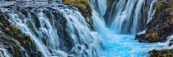 Wodospad Bruarfoss, Skały, Islandia