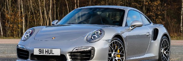 Srebrny, Coupe, Porsche 911 Turbo