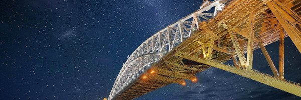 Niebo, Most, Sydney Harbour Bridge, Gwiazdy, Sydney, Australia