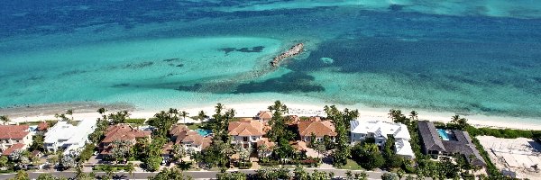 Bahamy, Morze, Ocean Atlantycki, Creek Village, Domy, Wyspa New Providence, Nassau