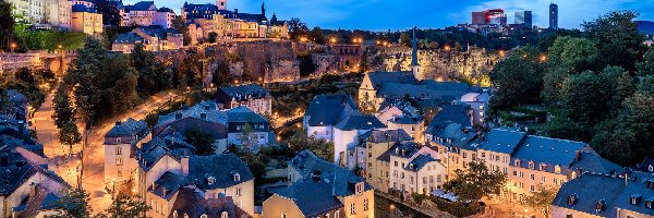 Miasto Luksemburg, Drzewa, Kamienice, Luksemburg