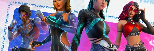 Gra, Postacie, Fortnite, Plakat, Surf Team