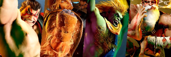 Blankal, Kenl, Postacie, Street Fighter 6, Gra, Plakat, Zawodnicy, Honda, Dhalsim